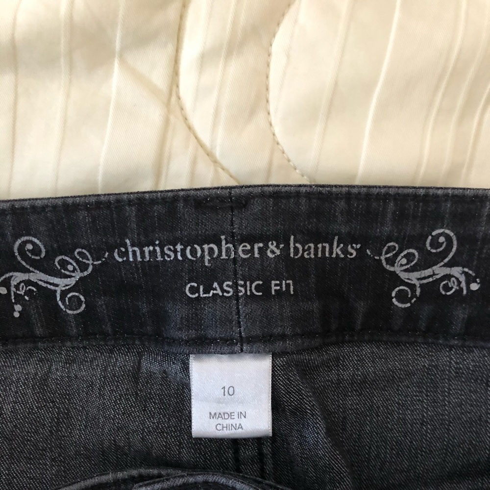 Christopher & Banks Straight Leg Jeans in Charcoal Gray